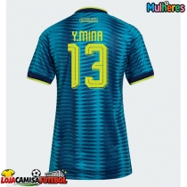 Camisa de Futebol Colômbia Yerry Mina #13 Equipamento Secundário Mulheres Mundo 2026 Manga Curta